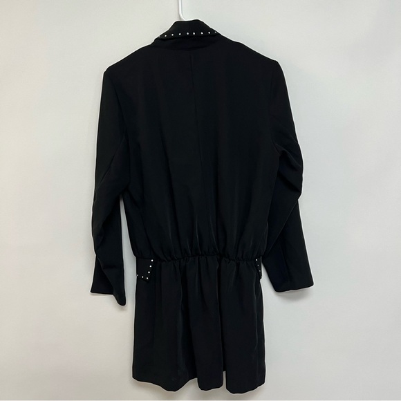 Zara Black Rhinestone Blazer Mini Dress Sparkly Classic Size XS - Picture 9 of 12